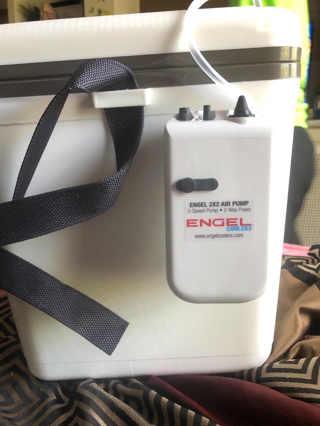 Engel Live Bait Cooler Box with 2nd Gen 2-Speed Aerator Pump - Portable Fishing Station & Minnow Bucket for Shrimp & Other Live Fish with Aerator - ENGLBC-N customer photo 1