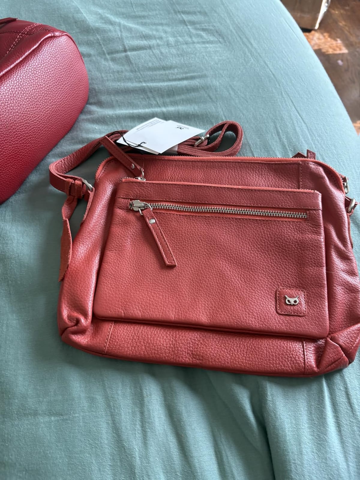 Leather Crossbody Bags for Women Small Soft Genuine Pebbled Sling Shoulder Handbag Crossover Purse with Full Adjustable Strap (Cognac Nappa) customer photo 1