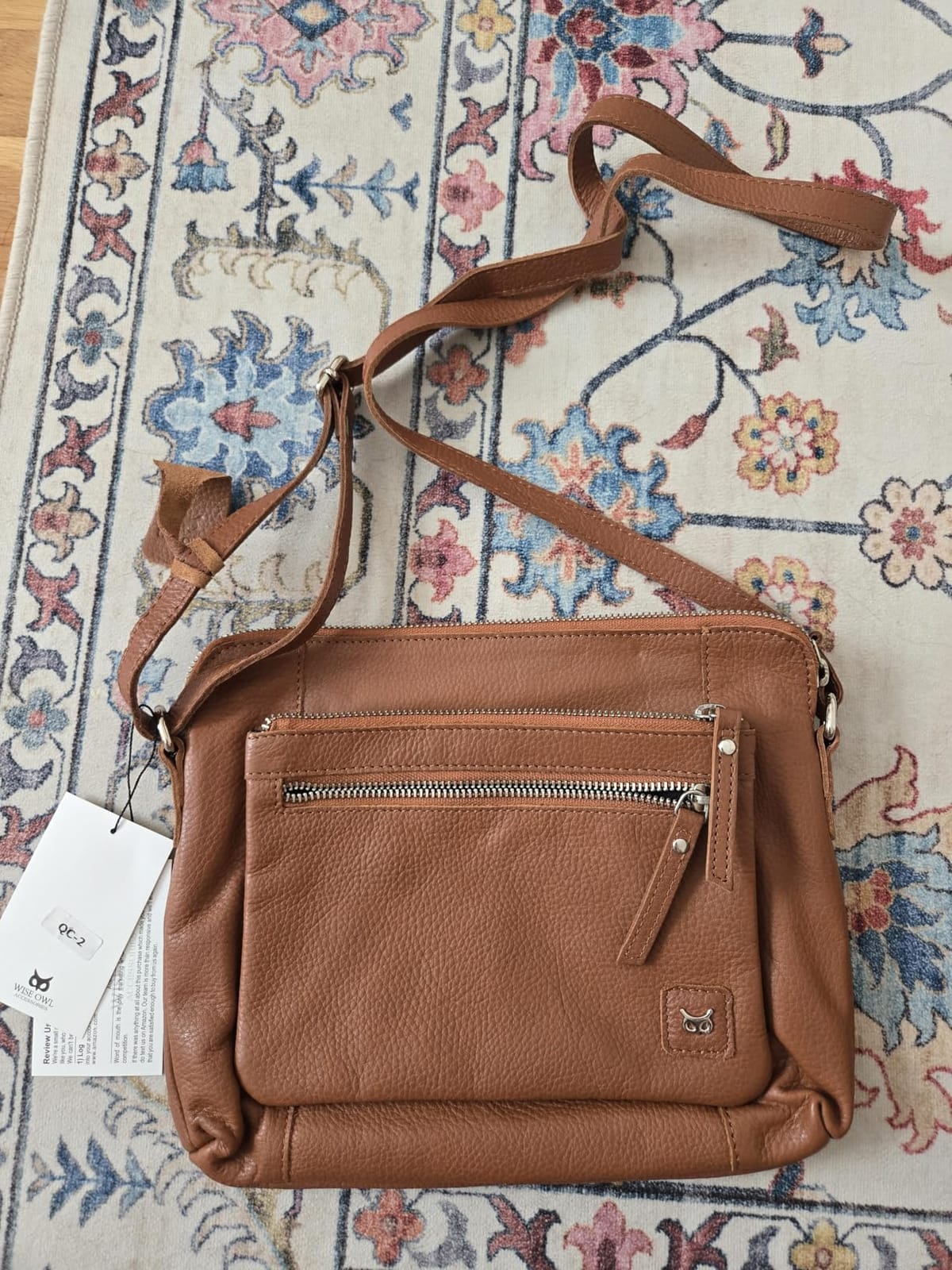 Leather Crossbody Bags for Women Small Soft Genuine Pebbled Sling Shoulder Handbag Crossover Purse with Full Adjustable Strap (Cognac Nappa) customer photo 2
