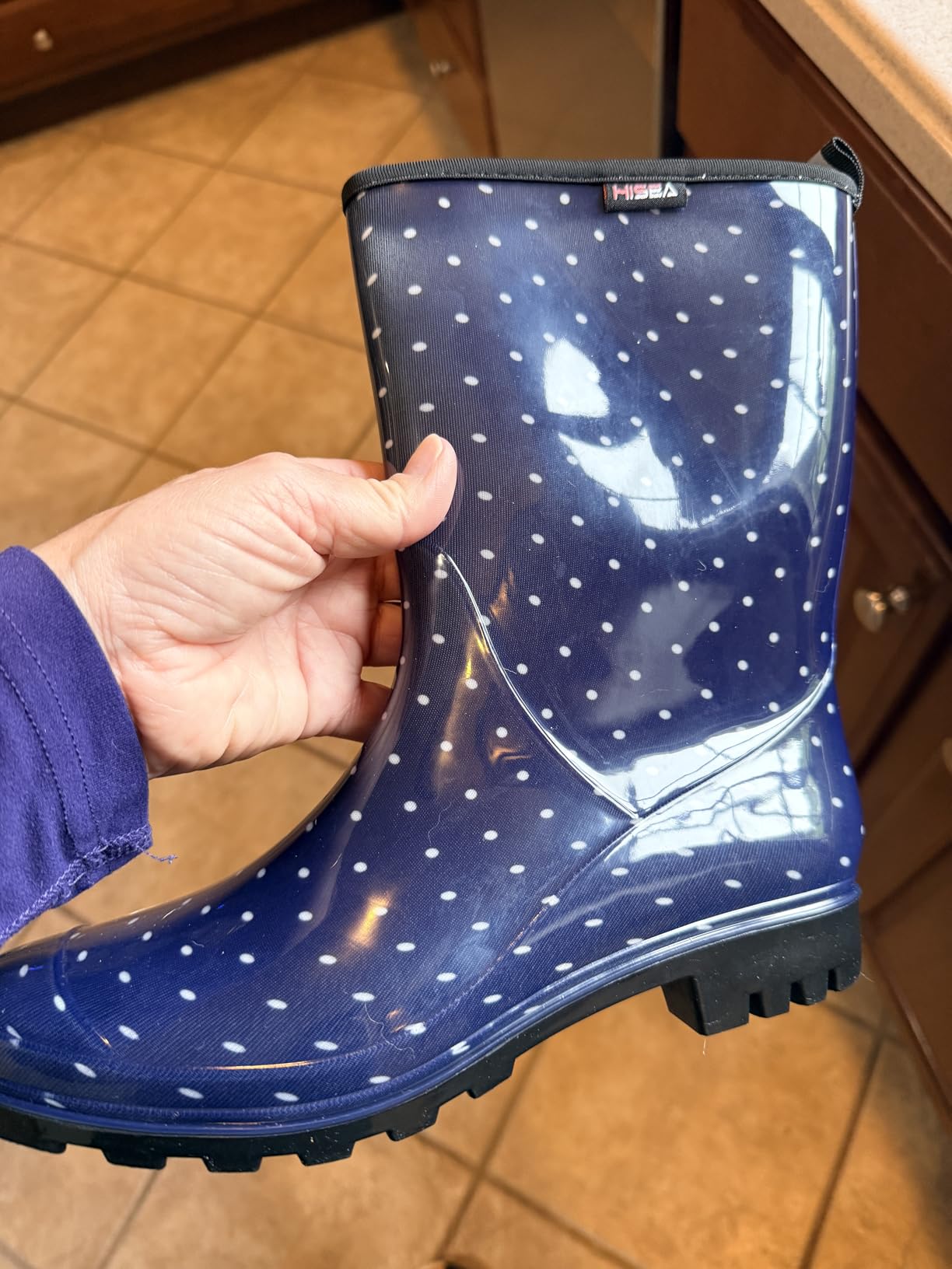 HISEA Women's Rain Boots Waterproof Mid Calf Garden Farm Rubber Boots customer photo 2