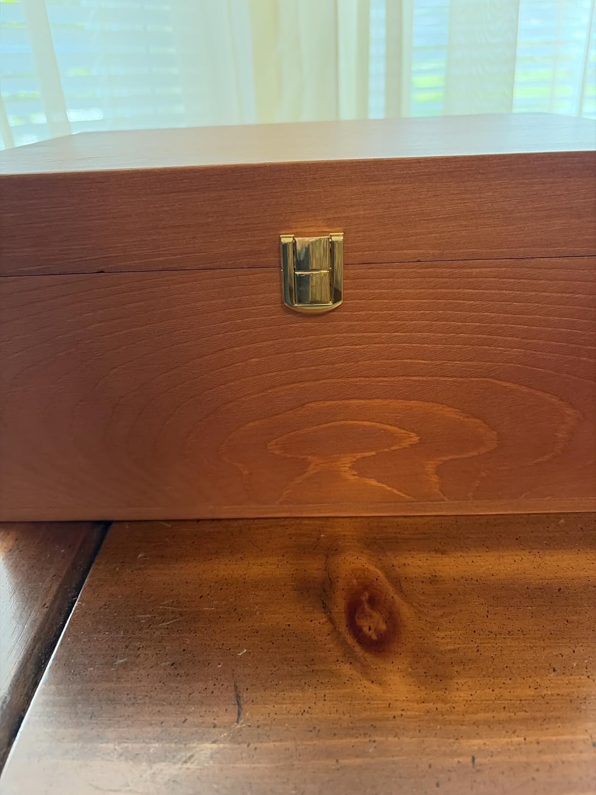 Large Wooden Storage Memory Gift Box with Hinged Lid (Chocolate Brown) customer photo 1