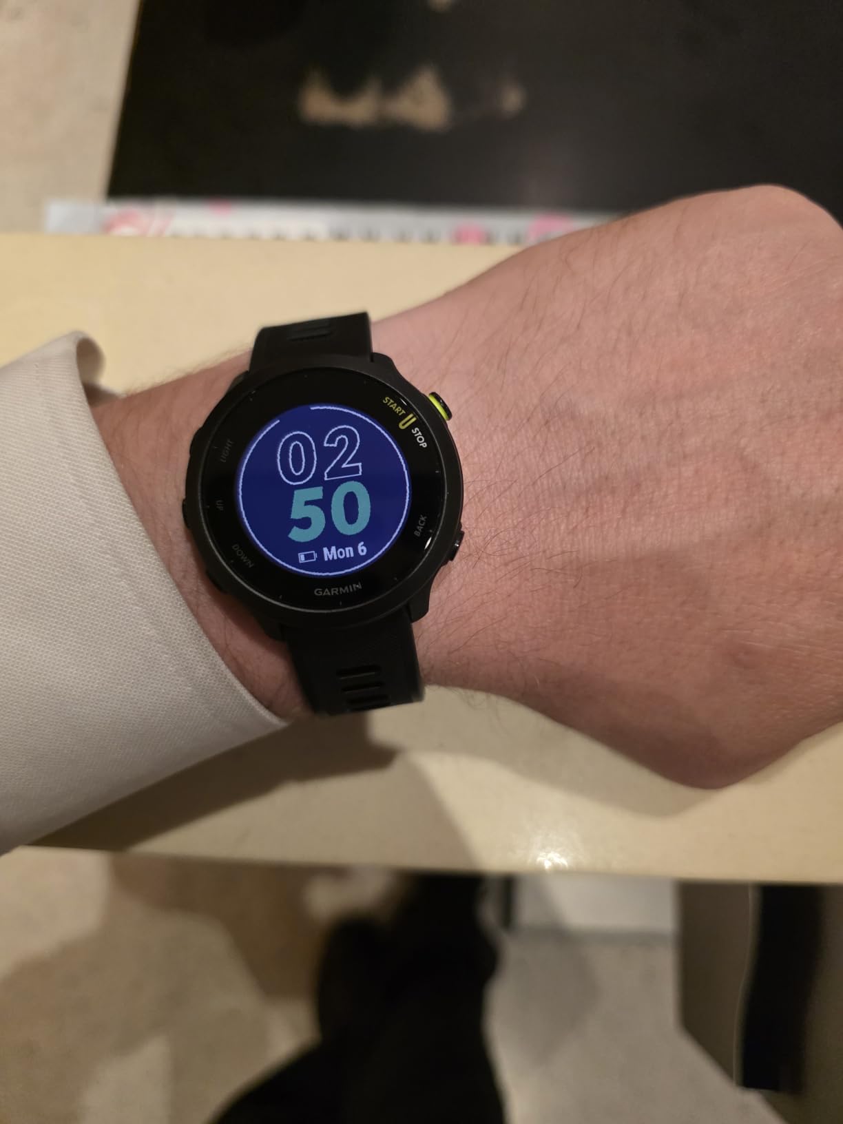 Garmin Forerunner 55, GPS Running Watch with Daily Suggested Workouts, Up to 2 Weeks of Battery Life, White customer photo 2