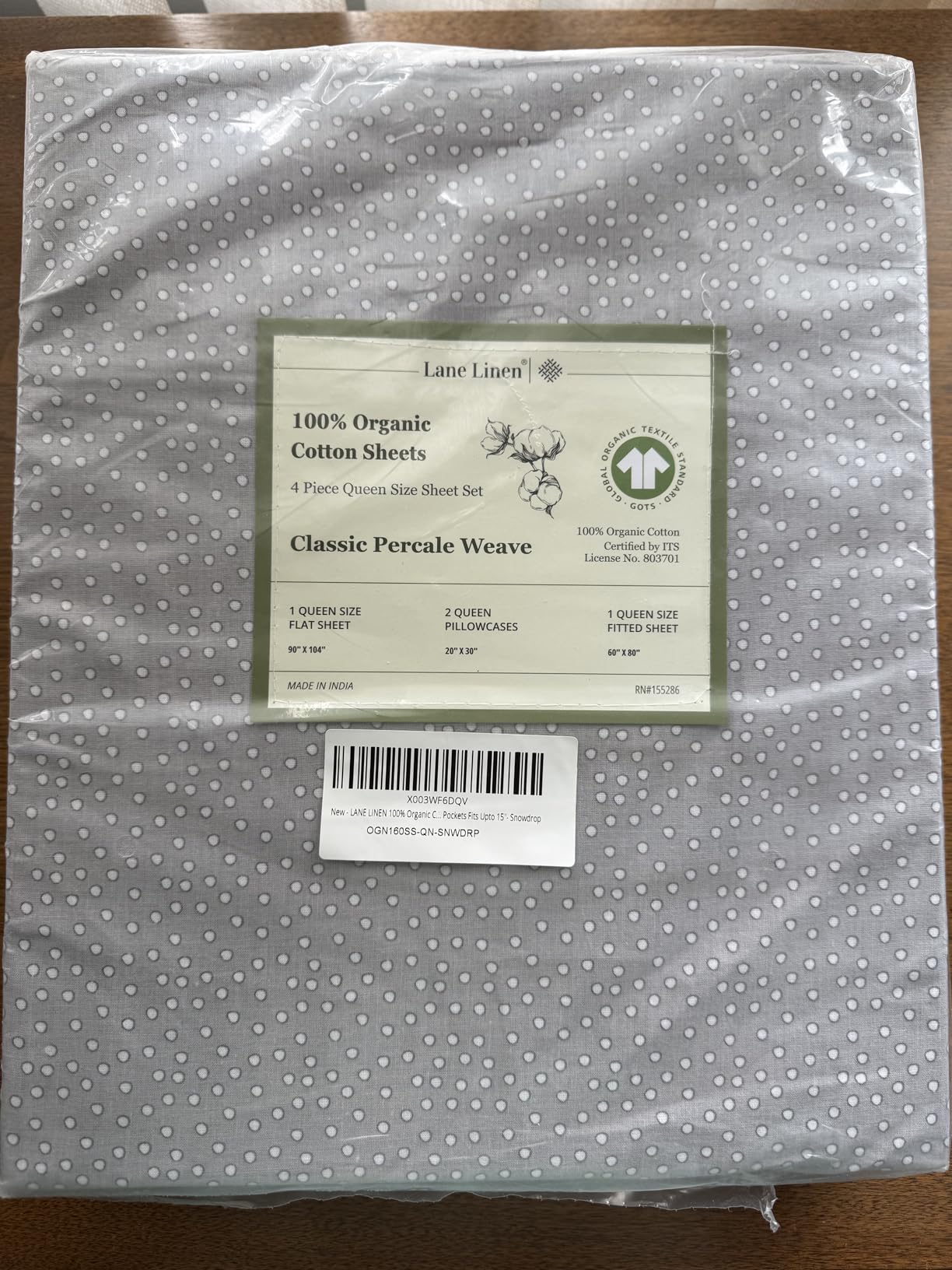 LANE LINEN King Sheets 100% Organic Cotton 4pc Percale Cooling Soft - White customer photo 2