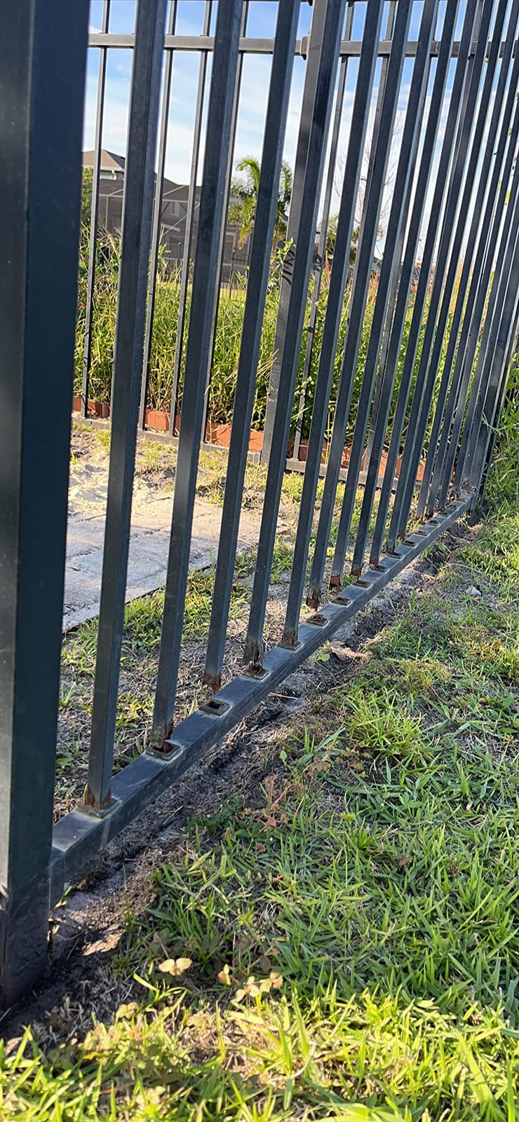 XCEL Black Steel Anti-Rust Fence Panel - Sharp End Pickets - 6.5ft W x 5ft H - Easy Installation - for Residential, Outdoor, Yard, Garden, Swimming Pool, on Concrete or Soil, 3-Rail, One Post included customer photo 1