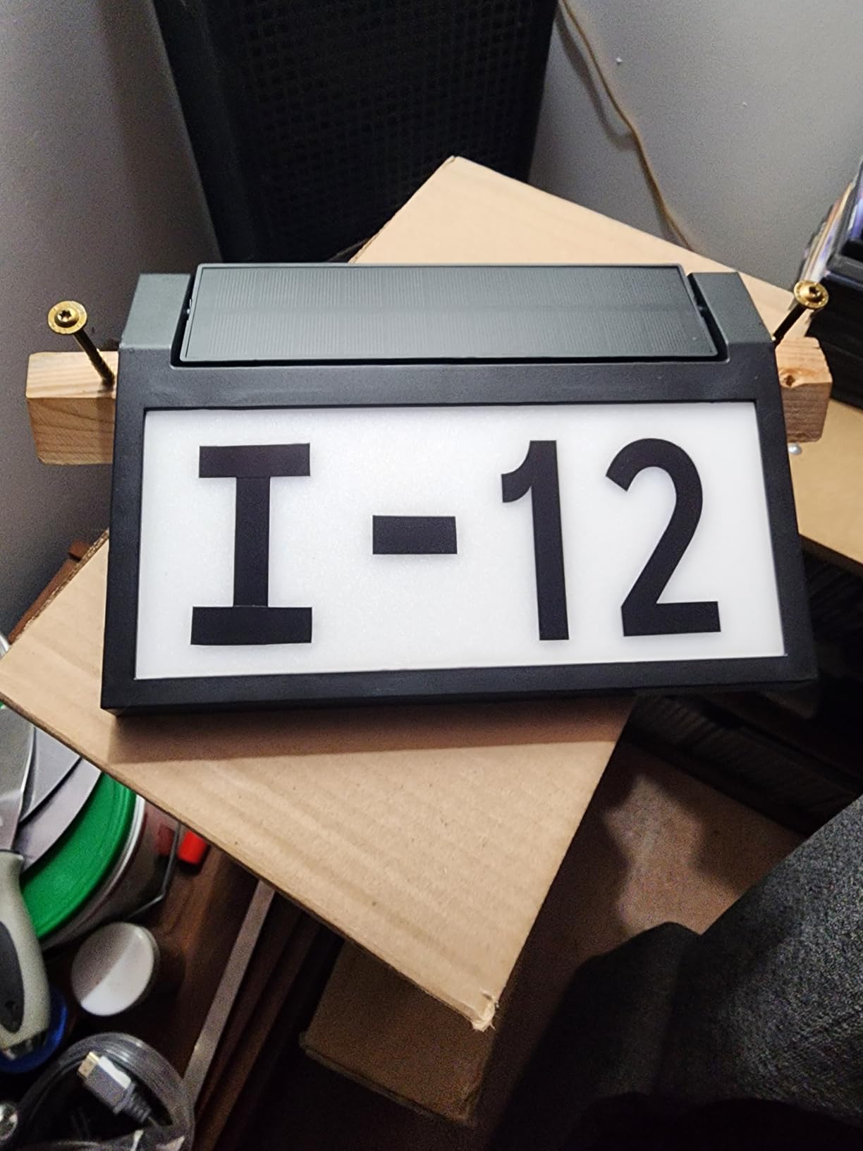Deerdance Solar House Number Sign, 3 Colors Waterproof LED Address Plaque | Wall Mounted/In Ground, Smart Control Outdoor Solar Powered House Number Light with Stakes for Outside Home Yard Street House customer photo 1