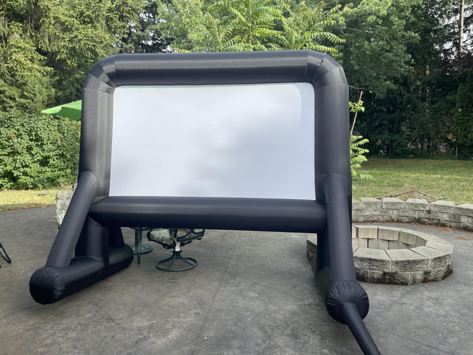 16 FT Inflatable Projector Screen for Outdoor Movies - Easy Setup Blow-Up Screen with Quiet Fan for Outdoor Movie Nights, Backyard Events, and Parties (Dual Support) customer photo 1