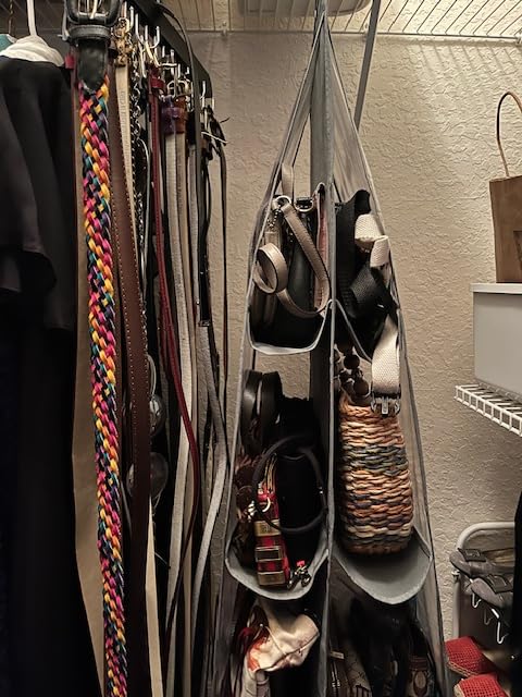 Purse Organizer - 2 Pack, Purse Hanger Heavy Duty, Purse Organizer for Closet, Thicken Metal Hooks, Hand Bag Storage Organizer, Grey customer photo 2