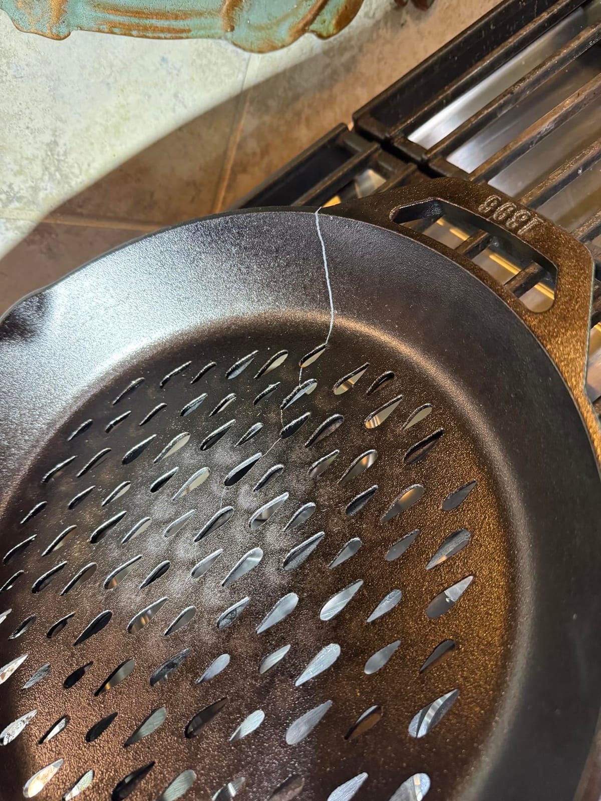 Lodge Pre-Seasoned Cast Iron Round Grilling Basket, 12 Inches customer photo 2