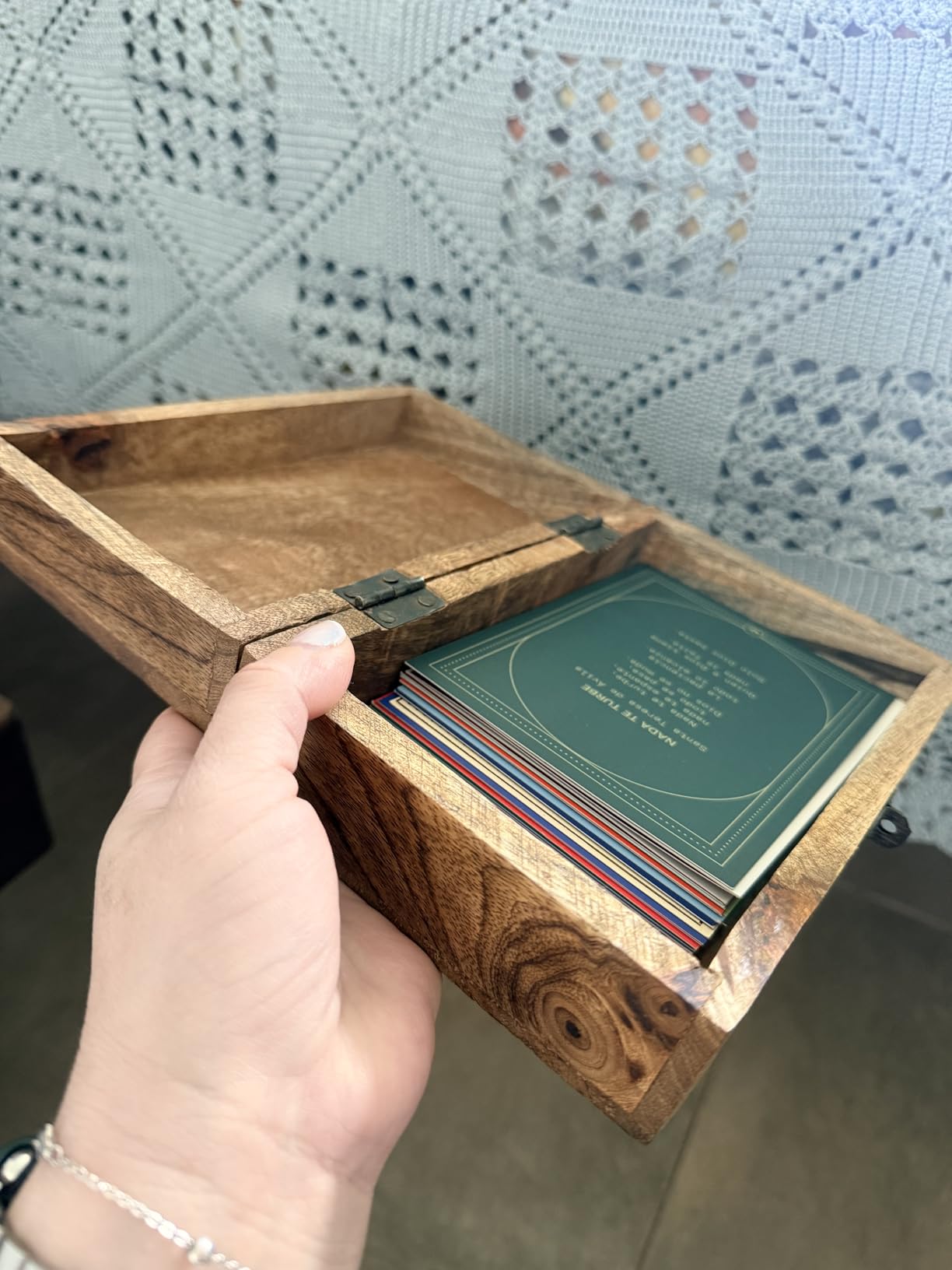 Samhita Handmade Mango Wood Tree of Life Engraving Beautifully Keepsake Box Jewellery Organiser Unique Gift Ideas for Men & Women (Flame Work Finish) customer photo 1