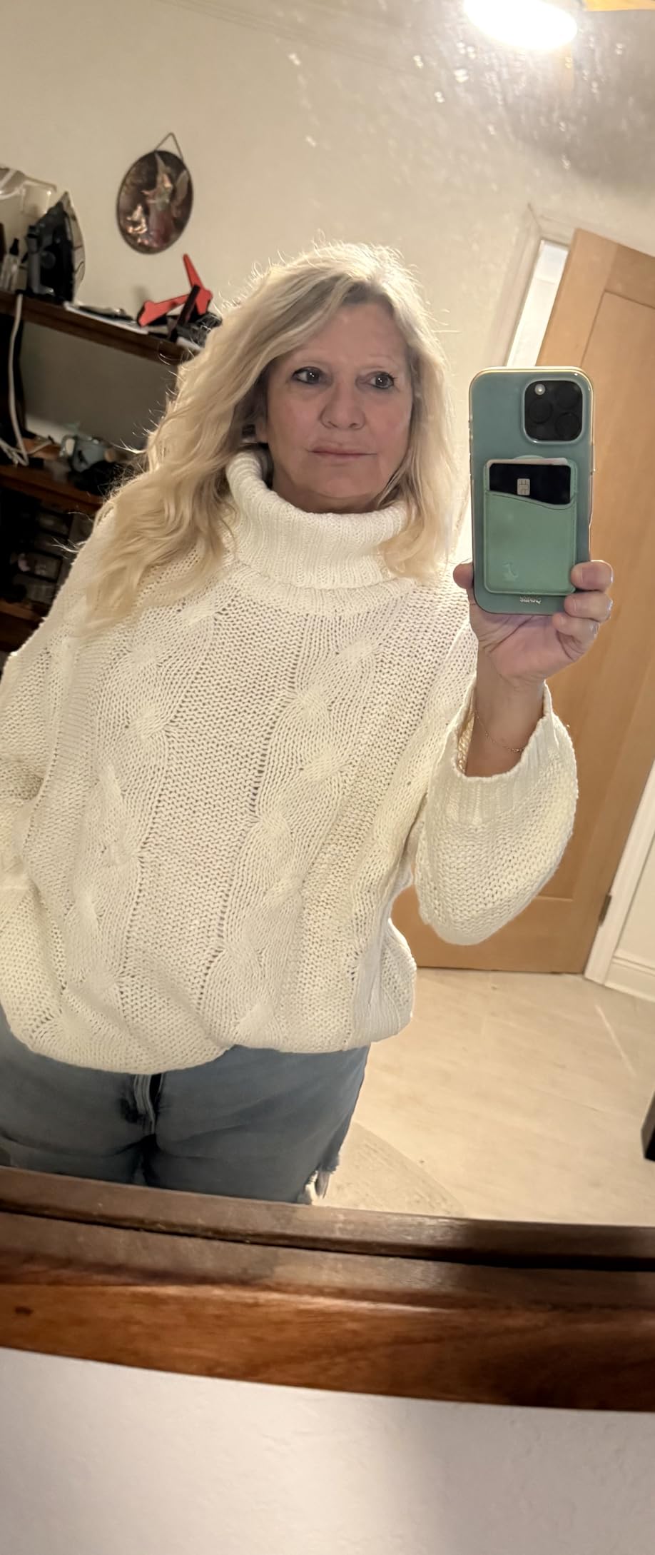Dokotoo Womens Winter Fall Turtleneck Cable Knit Chunky Sweaters Pullover customer photo 1