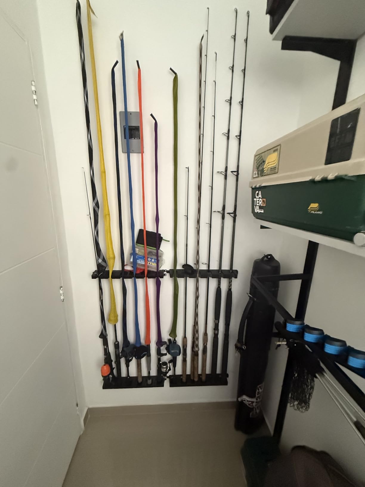 Berkley Vertical Fishing Rod Rack, Stores 6 Rods, Black, Soft Foam Grip Pads Protect Rod Finishes, Durable Construction, Easy to Mount with Common Tools customer photo 2