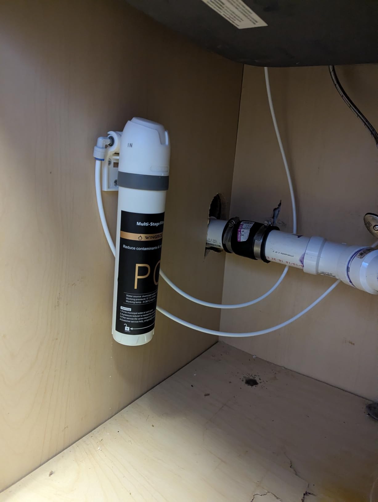 WINGSOL Under Sink Water Filter System with Chrome Faucet, NSF/ANSI 42&53 Anti-Clog Pleated Filter Quick Change EZ Install, Reduce PFAS/Lead/Chlorine/Sediment, 8K Gallons Long-Lasting Water Filter customer photo 2