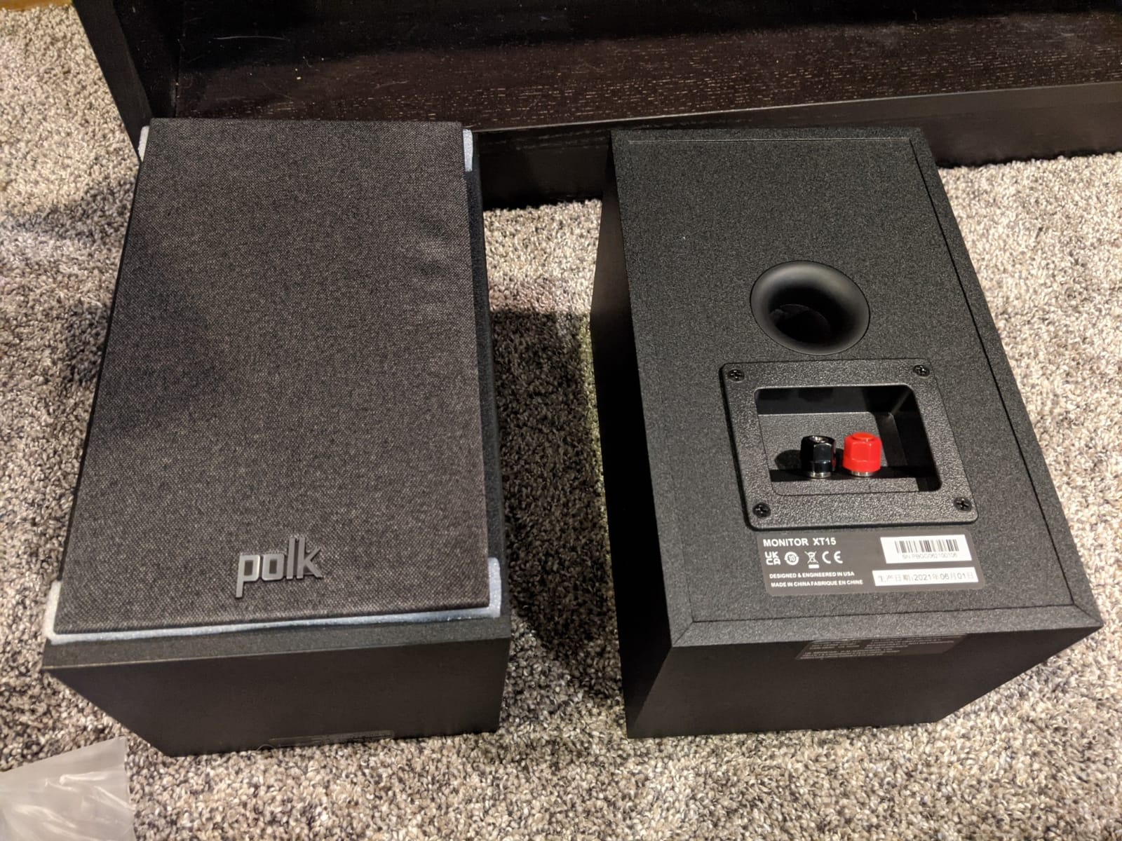 Polk Monitor XT15 Pair of Bookshelf or Surround Sound Speakers - Hi-Res Audio Certified, Dolby Atmos & DTS:X Compatible, 1