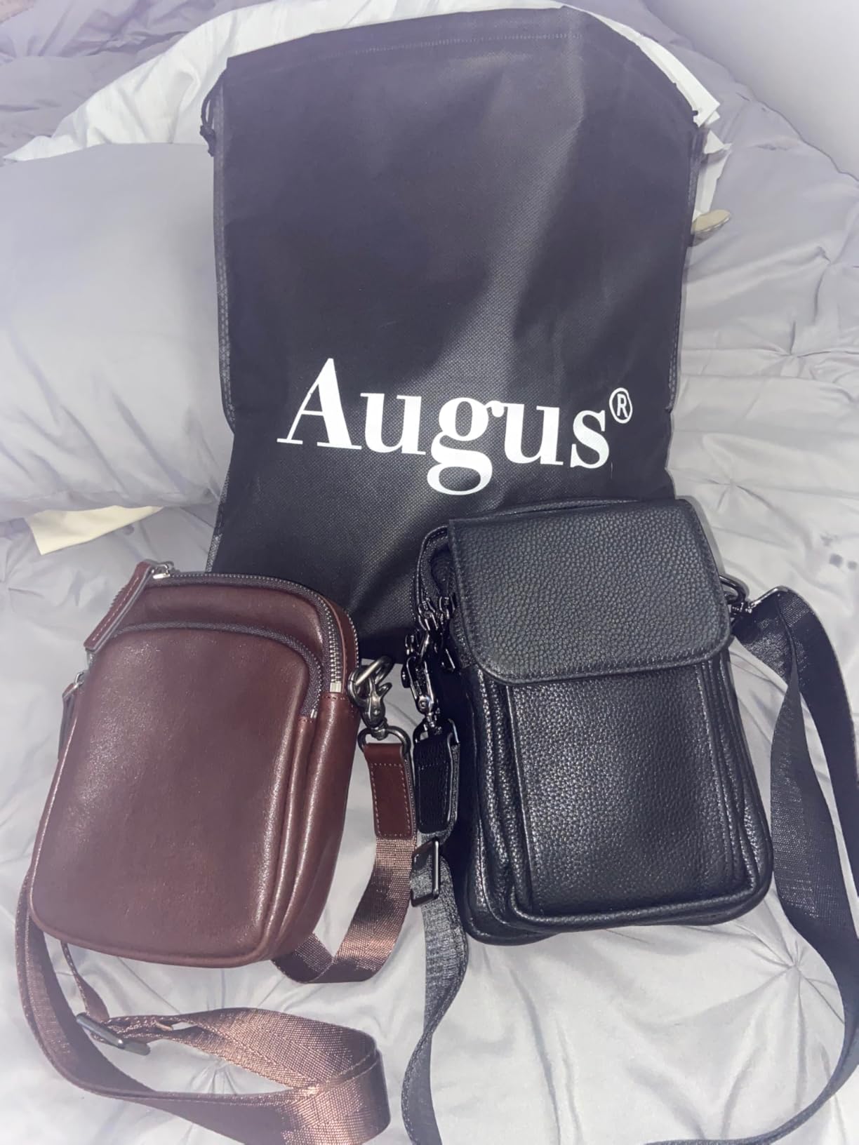 Augus Genuine Leather Small Messenger Bag Crossbody customer photo 1