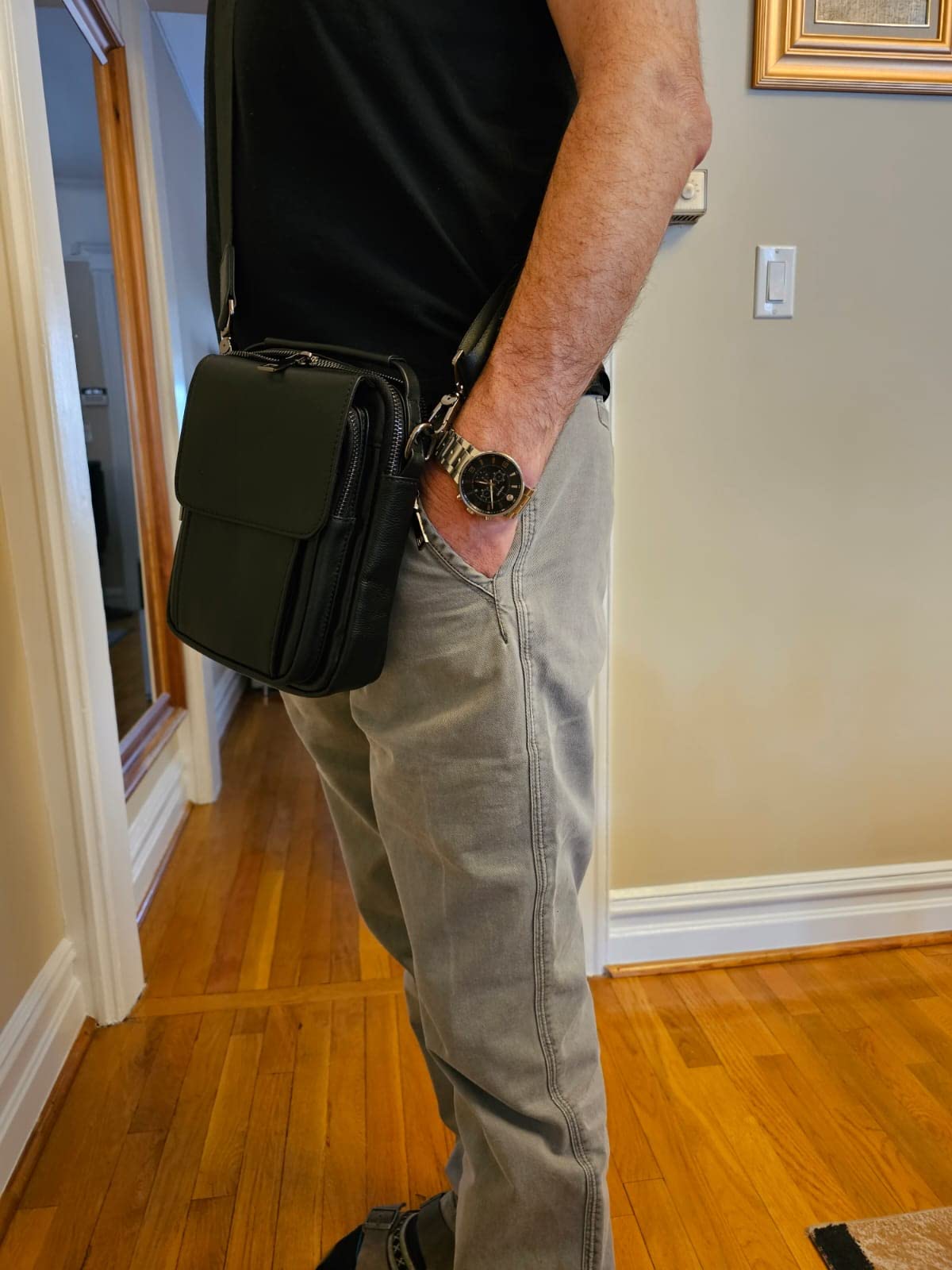 Augus Genuine Leather Small Messenger Bag Crossbody customer photo 2