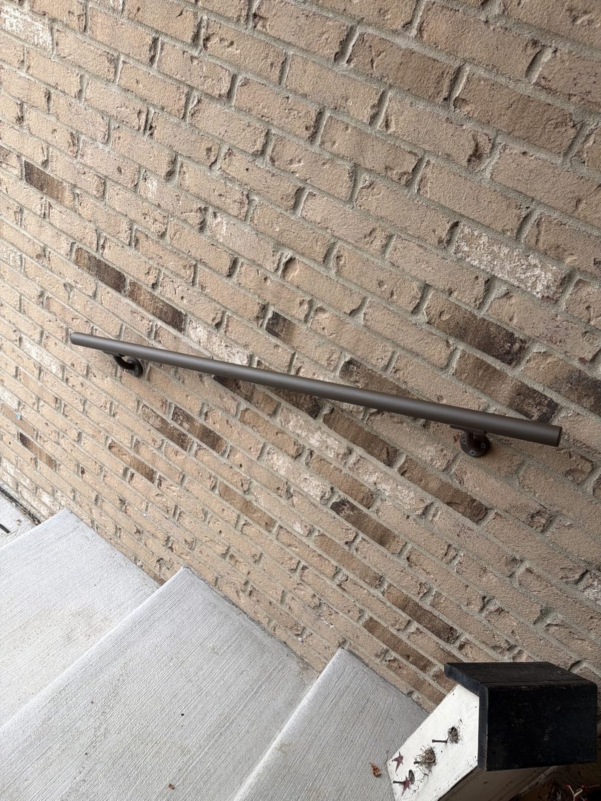 Meranti Aluminum Handrail for Indoor or Outdoor Steps and Stairs - Hand Rails for Elderly - DIY Complete Stair Railing Kit (AHR, Bronze Textured, 4' Length) customer photo 1
