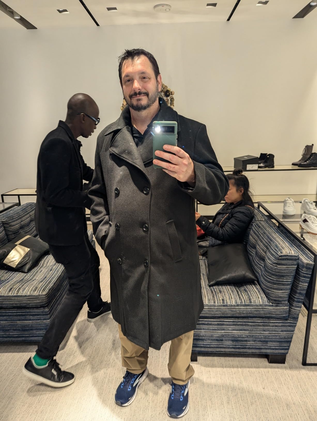 Makkrom Mens Double Breasted Trench Coat Business Casual Winter Overcoats customer photo 1