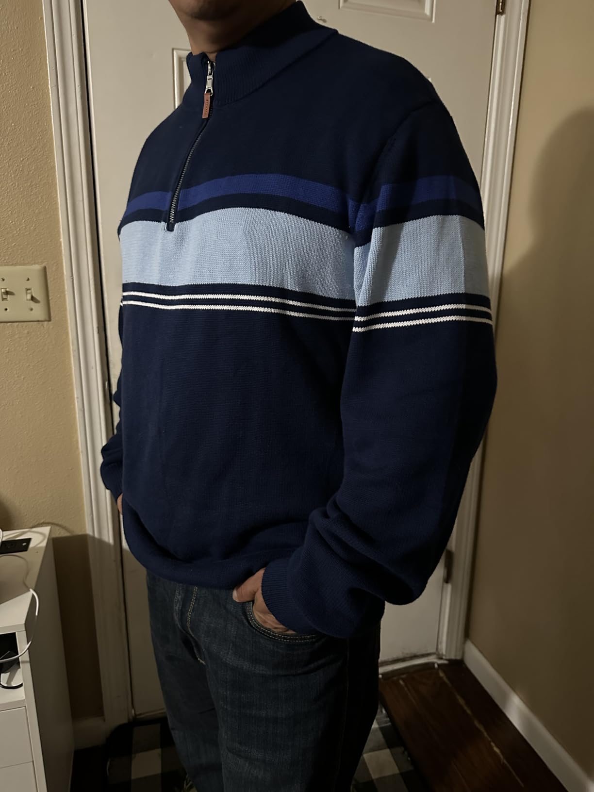 MAGCOMSEN Men's Sweaters Quarter Zip Winter Cotton Casual Pullover Sweater customer photo 1