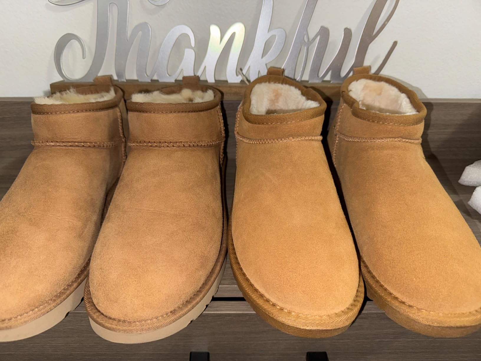 CUSHIONAIRE Hip-3 Genuine Suede Leather Ankle Boots for Women – Pull On Cozy Faux Fur Boots Womens Shoes with Comfortable Memory Foam customer photo 2