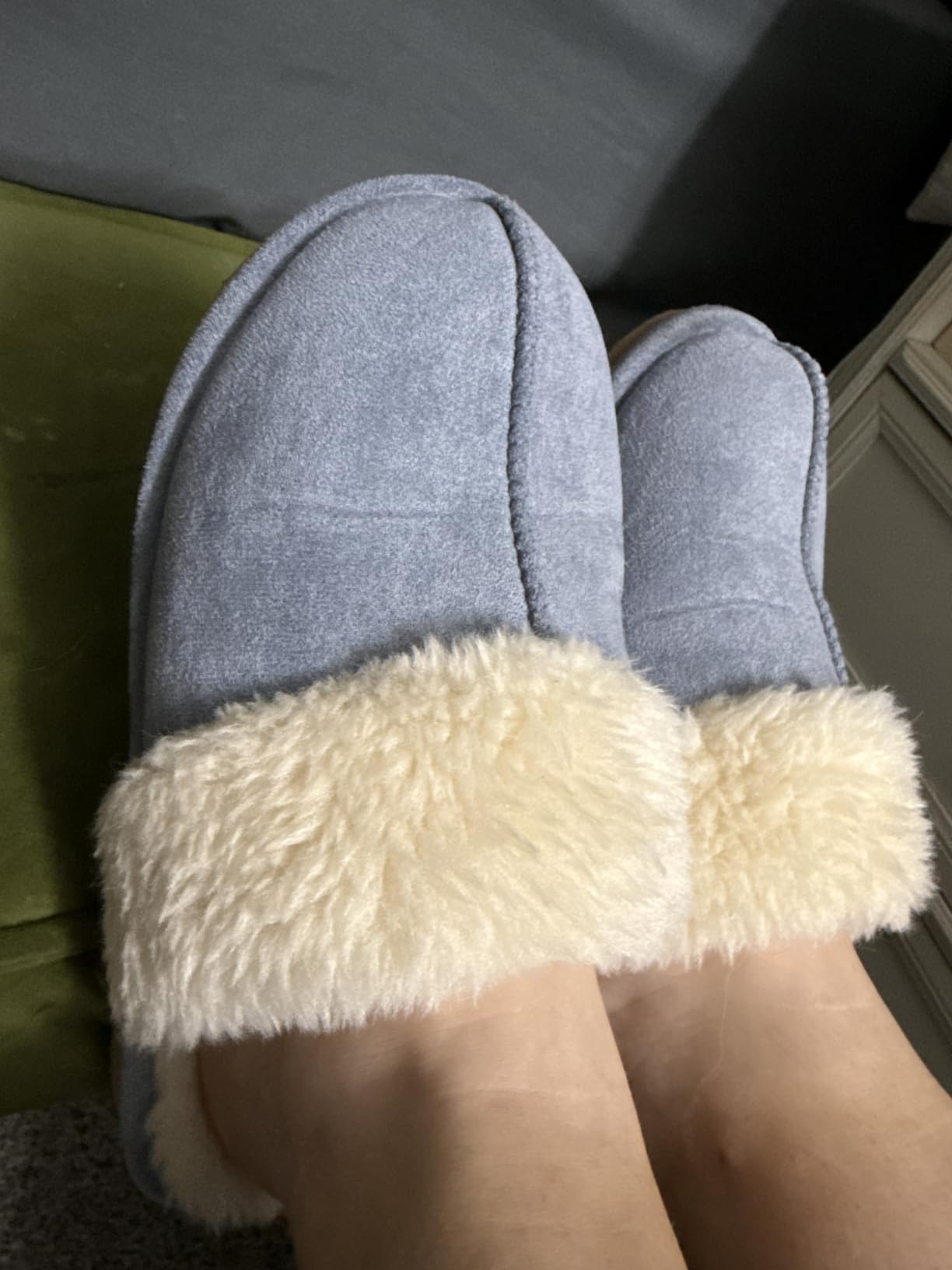 Litfun Fuzzy Memory Foam Slippers for Women Indoor Outdoor House Shoes customer photo 1