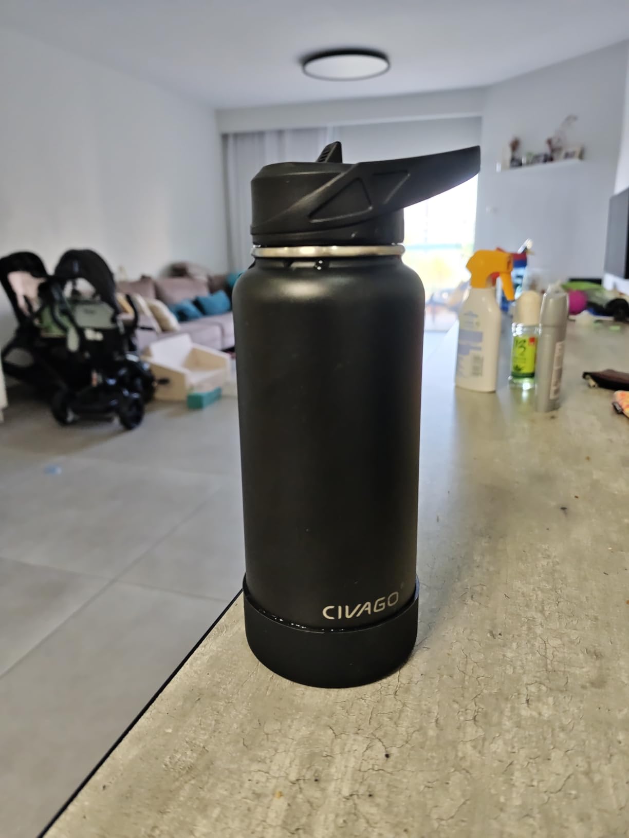 CIVAGO 40 oz Insulated Stainless Steel Water Bottle With Straw and 3 Lids customer photo 1