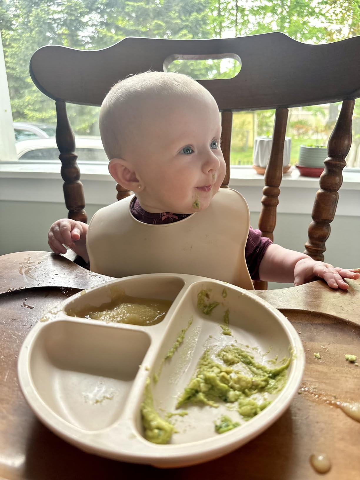 PandaEar 3 Pack Toddler Plates, Silicone Divided Suction Plate for Babies, BPA-Free 100% Food-Grade Silicone Unbreakable Baby Plate, Blue/Green/Beige customer photo 2