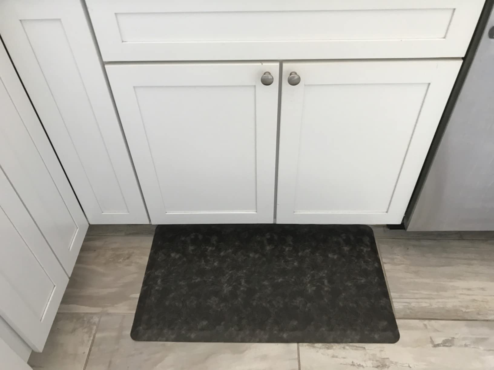 Chef Gear - Anti-Fatigue Gelness Kitchen Mat - Marni Design - Cushioned Comfort Chef Mat - Faux Leather - Cooking & Standing Relief -Skid-Resistant - Measures 17.5