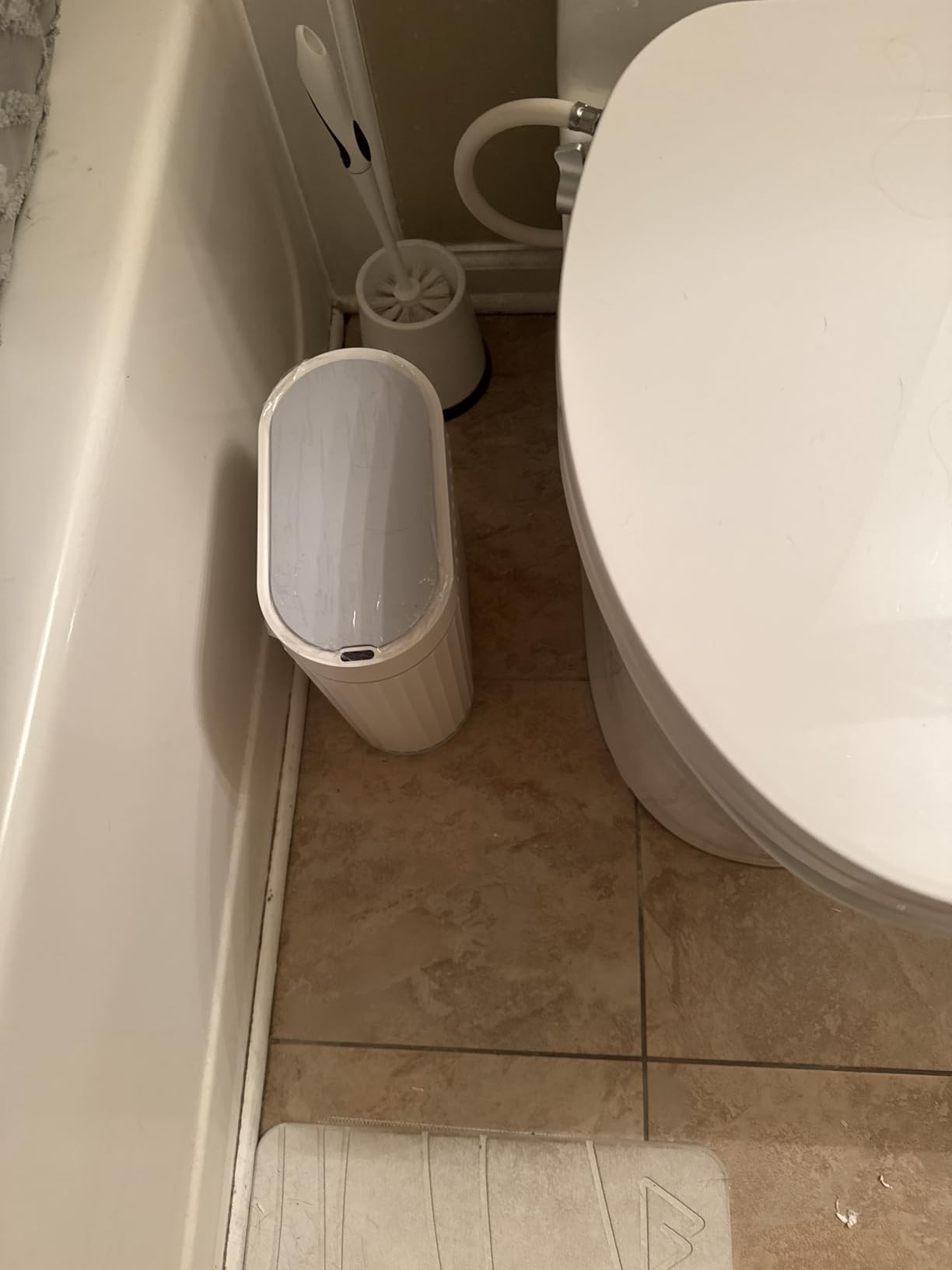 ELPHECO Bathroom Trash Can with Lid, 2 Gallon, Motion Sensor, White Gold | Automatic Garbage Can, IPX5 Waterproof Plastic Wastebasket, Trash Bin for Bathroom, Bedroom, Kitchen and Office customer photo 2