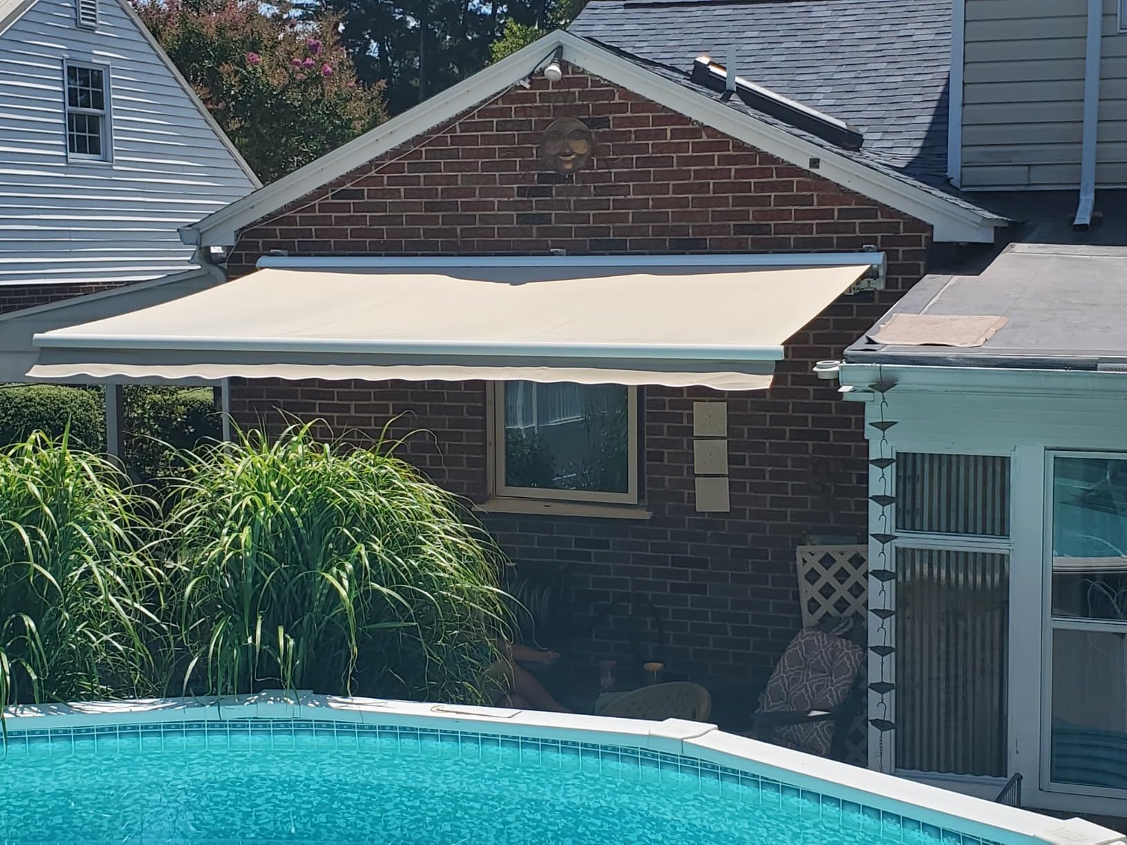 Diensweek 12'x10' Patio Awning Retractable, Fully Assembled Motorized Electric Commercial Grade - Quality 100% Dope-Dyed Acrylic Window Door Sunshade Shelter - Deck Canopy Balcony (12'x10', Beige) customer photo 1