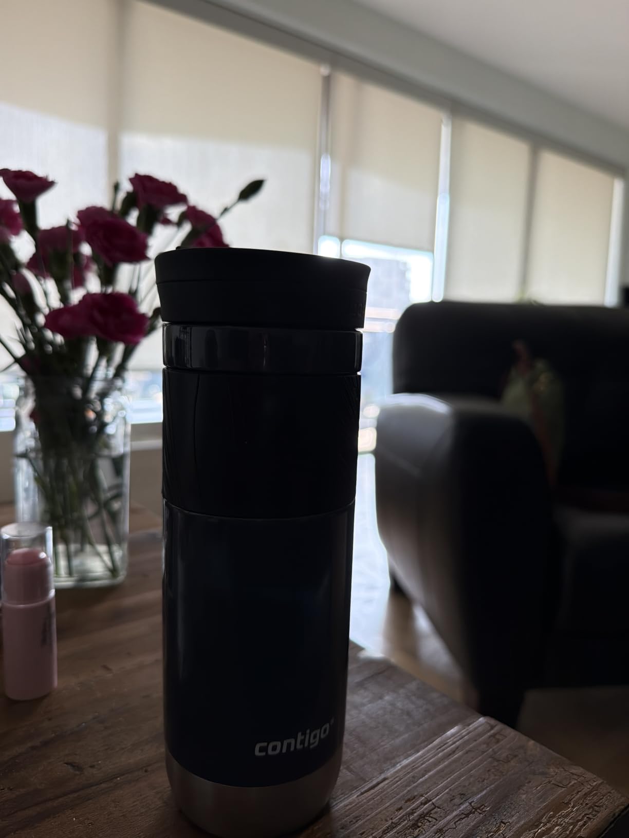 Contigo Byron Vacuum-Insulated Stainless Steel Travel Mug, 20oz - Leak-Proof Lid, BPA-Free, Blue Corn - Perfect Reusable Cup for Coffee or Water; hot and cold beverage holder customer photo 1