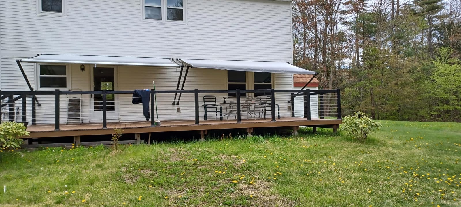 Awnlux White Manual Modular Retractable RV Awning Full Set Assemblies for RV, 5th Wheel, Travel Trailers, Toy Haulers, and Motorhome - RV Trailer Awning for Home or Camper - 12x8 Ft - Black Strip customer photo 2