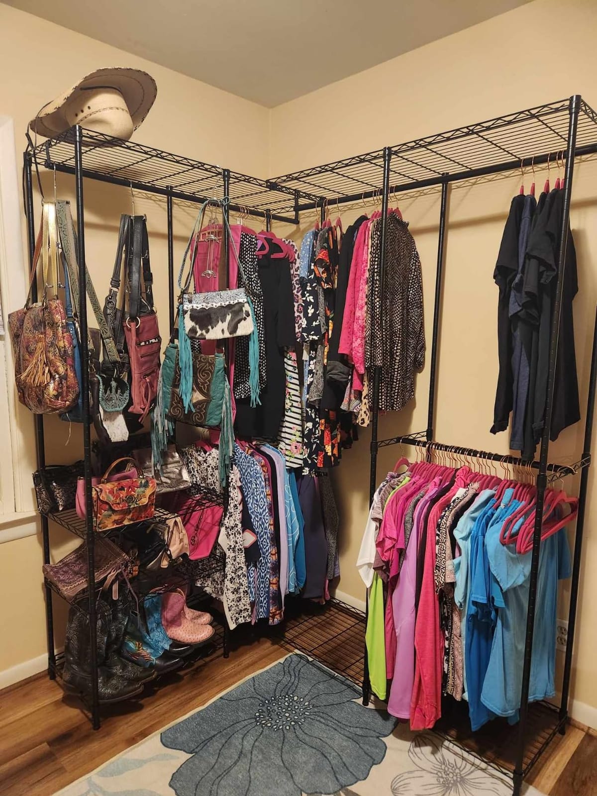 VIPEK V40 Heavy Duty Clothes Rack, Modular Closet System Clothing Rack | 76 inch Adjustable Open Clothing Storage System with 6 Shelves & 4 Hang Rods, Black customer photo 1
