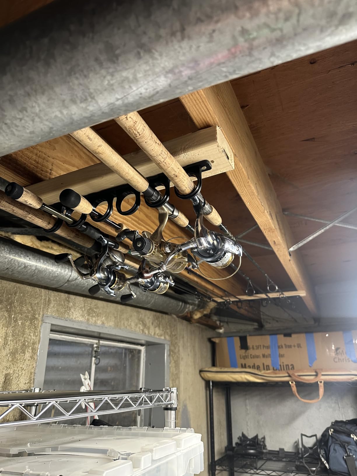Rush Creek Creations Ceiling Fishing Rod Holder for 6 Rods, Fishing Gear | Garage Organization and Wall Storage, Horizontal Rack, 6-Rod Capacity, Ceiling, For Garage, Fishing Rod Holder, Fishing Gear customer photo 2