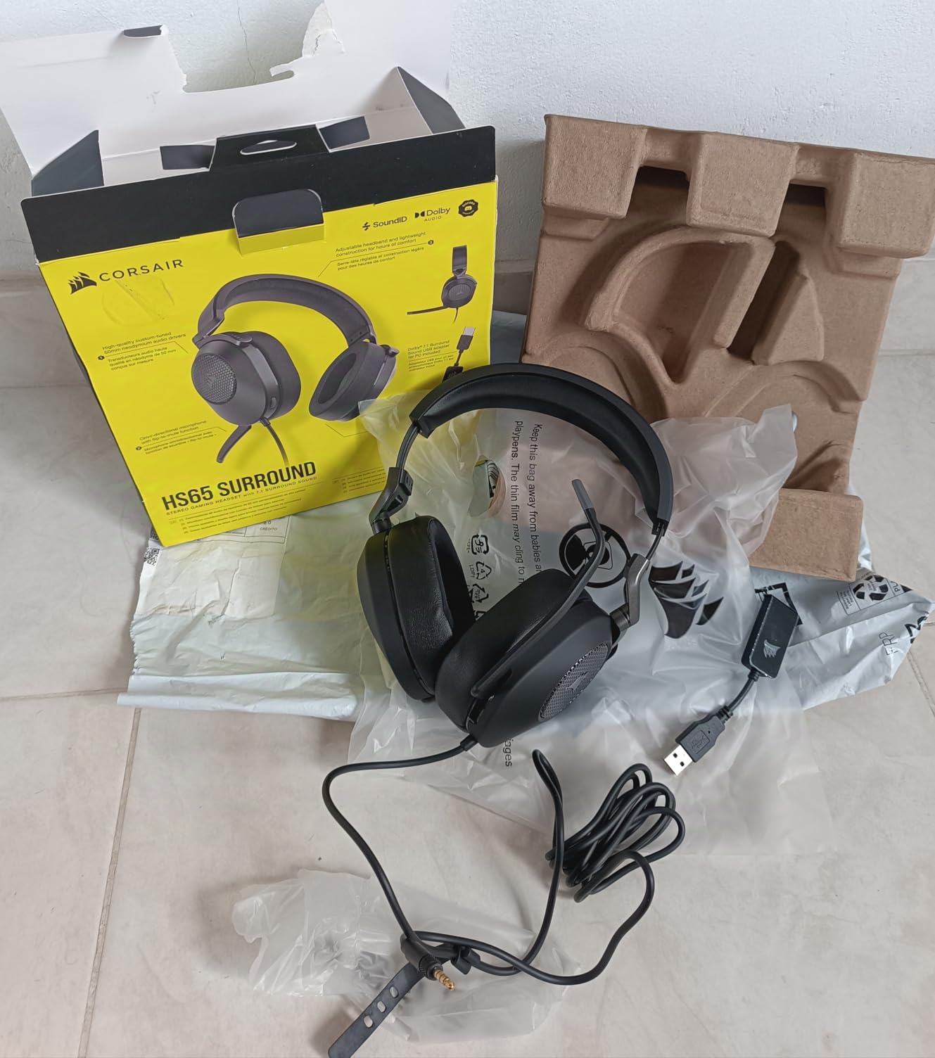 Corsair HS65 Surround Wired 3.5mm PC PS5 Xbox Switch Gaming Headset – Black customer photo 2