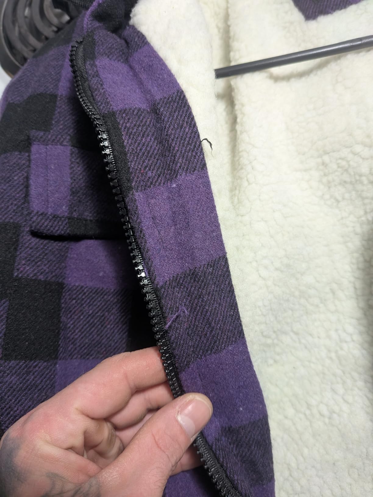 SCODI Men's Flannel Shirt Jacket Fleece Sherpa Lined Plaid Zip Up Hoodies customer photo 2