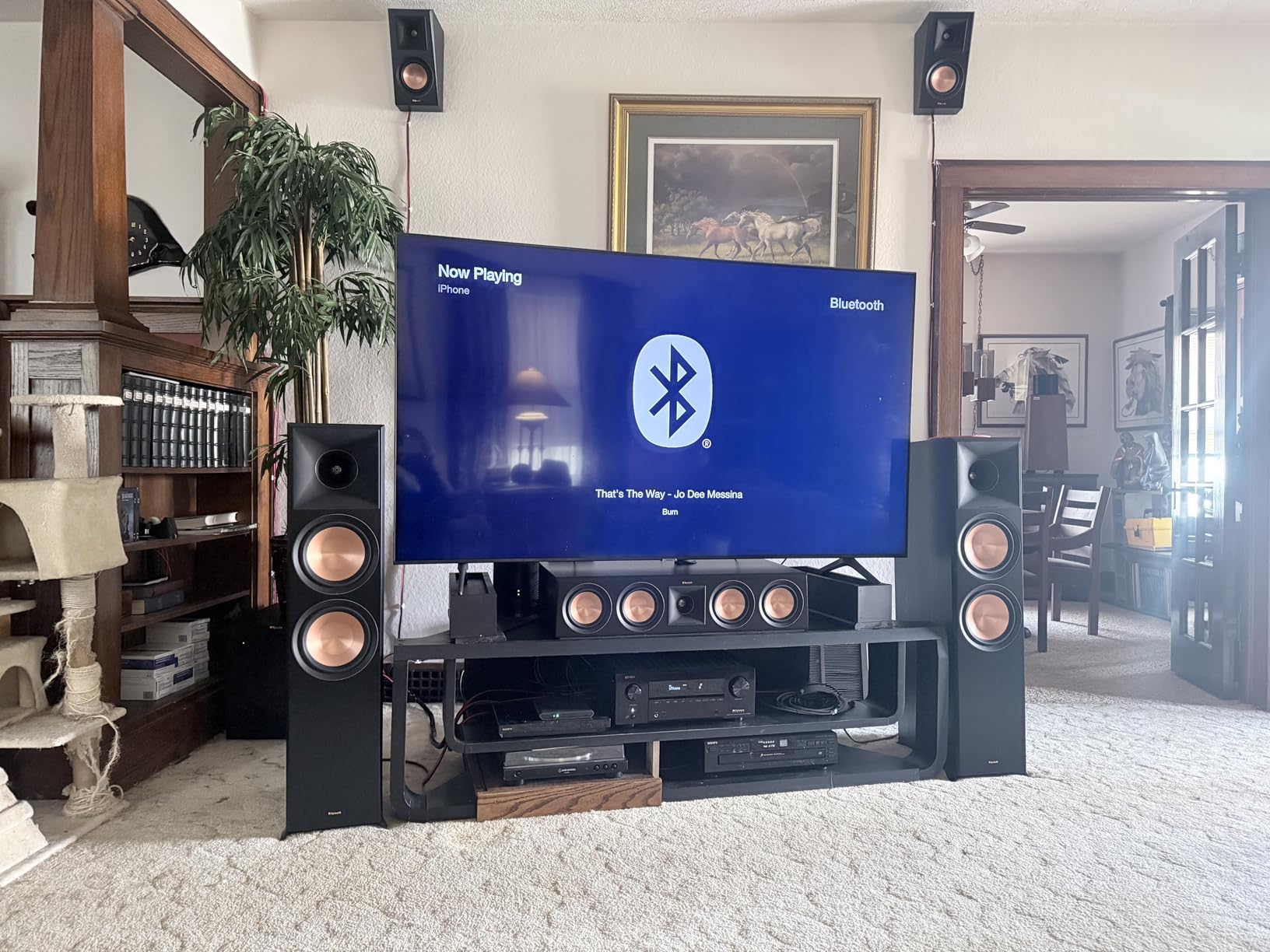 Klipsch Reference Premiere RP-8000F II 2.0 Dual Floorstanding Speaker Pair with Larger 90° x 90° Hybrid Tractrix Horn, 8” Cerametallic Woofers for Premium Home Theater Sound in Ebony customer photo 2
