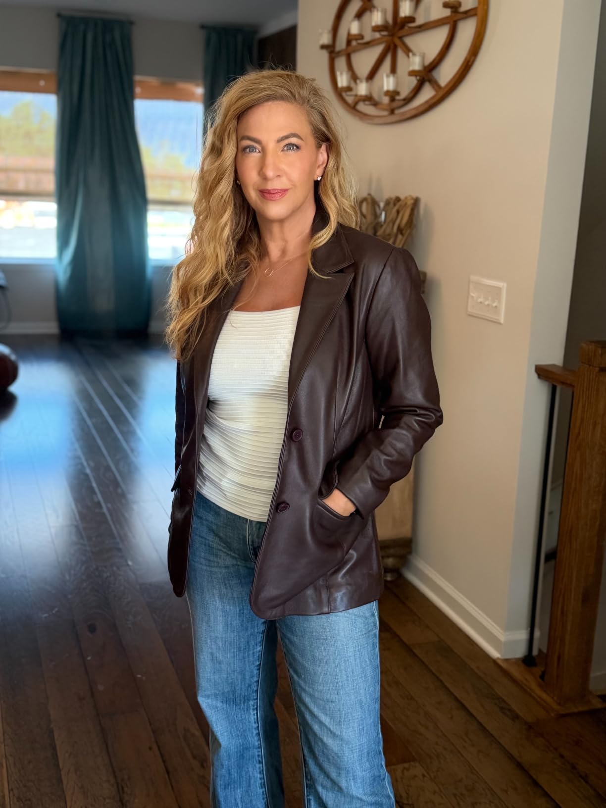 Jild Classic Style Leather Blazer Women - Casual Coat Leather Jacket Women customer photo 2