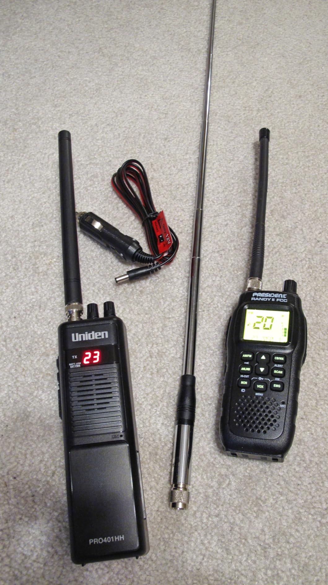 President Randy II FCC - First FCC Approved AM/FM Handheld CB Radio with NOAA Weather Channel, ANL Filter, ASC, Scan Skip, VOX Built-in, 7-Color LCD Display customer photo 1