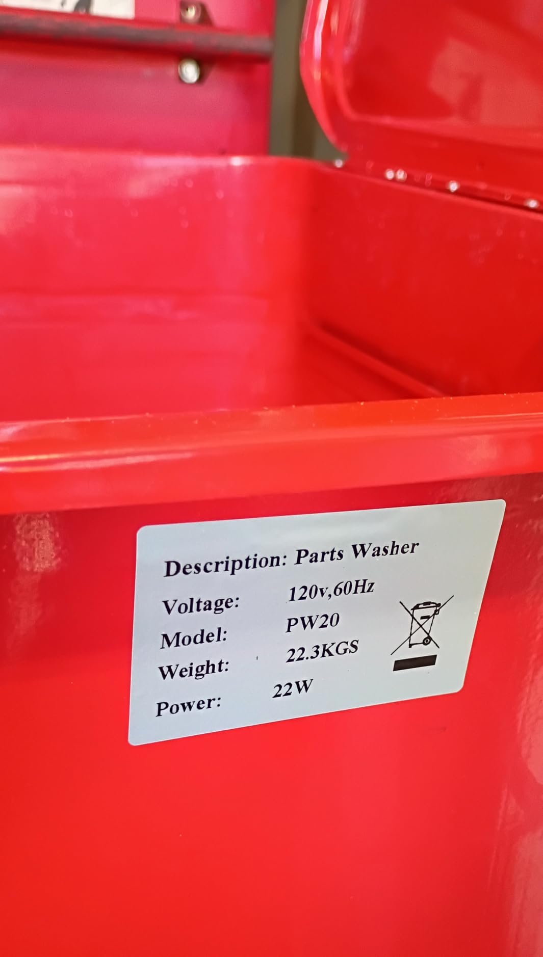 20 Gallon Portable Cabinet Parts Washer Electric Solvent Pump customer photo 2