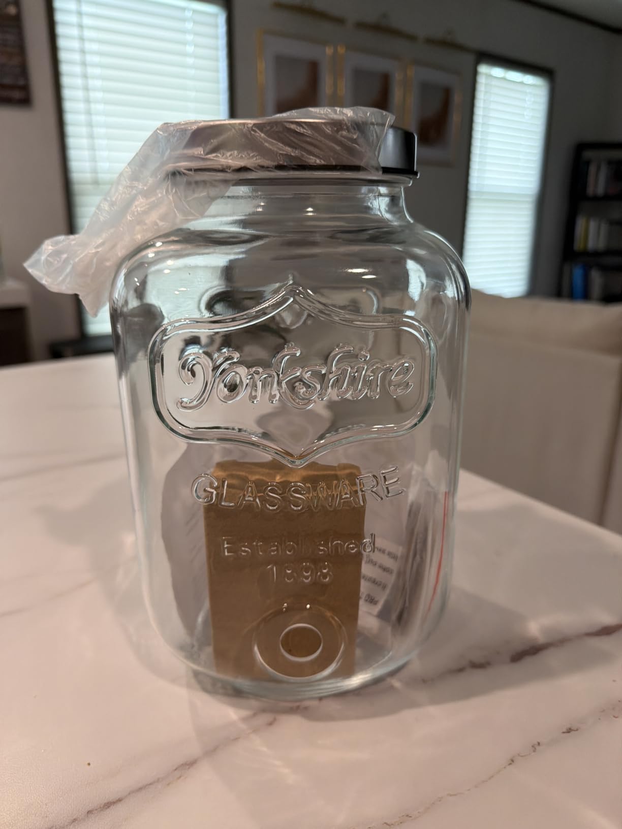 1 Gallon Drink Dispenser with Spigot 18/8 Stainless Steel - Airtight & Leakproof Glass Sun Tea Jar customer photo 2