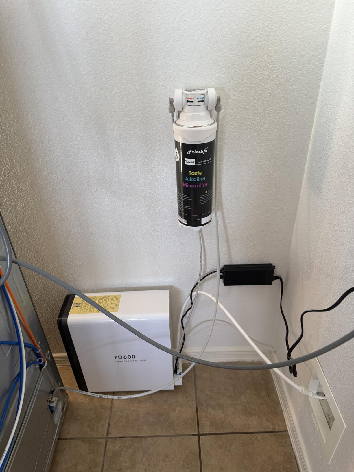 Frizzlife 1000GPD Reverse Osmosis Water Filter, NSF/ASNI 58&53&42&372 Standard, Alkaline Mineral pH+ Reverse Osmosis System, 9-Stage Filtration Tankless RO, 2:1 Pure to Drain, Under Sink, PD1000-TAM4 customer photo 2