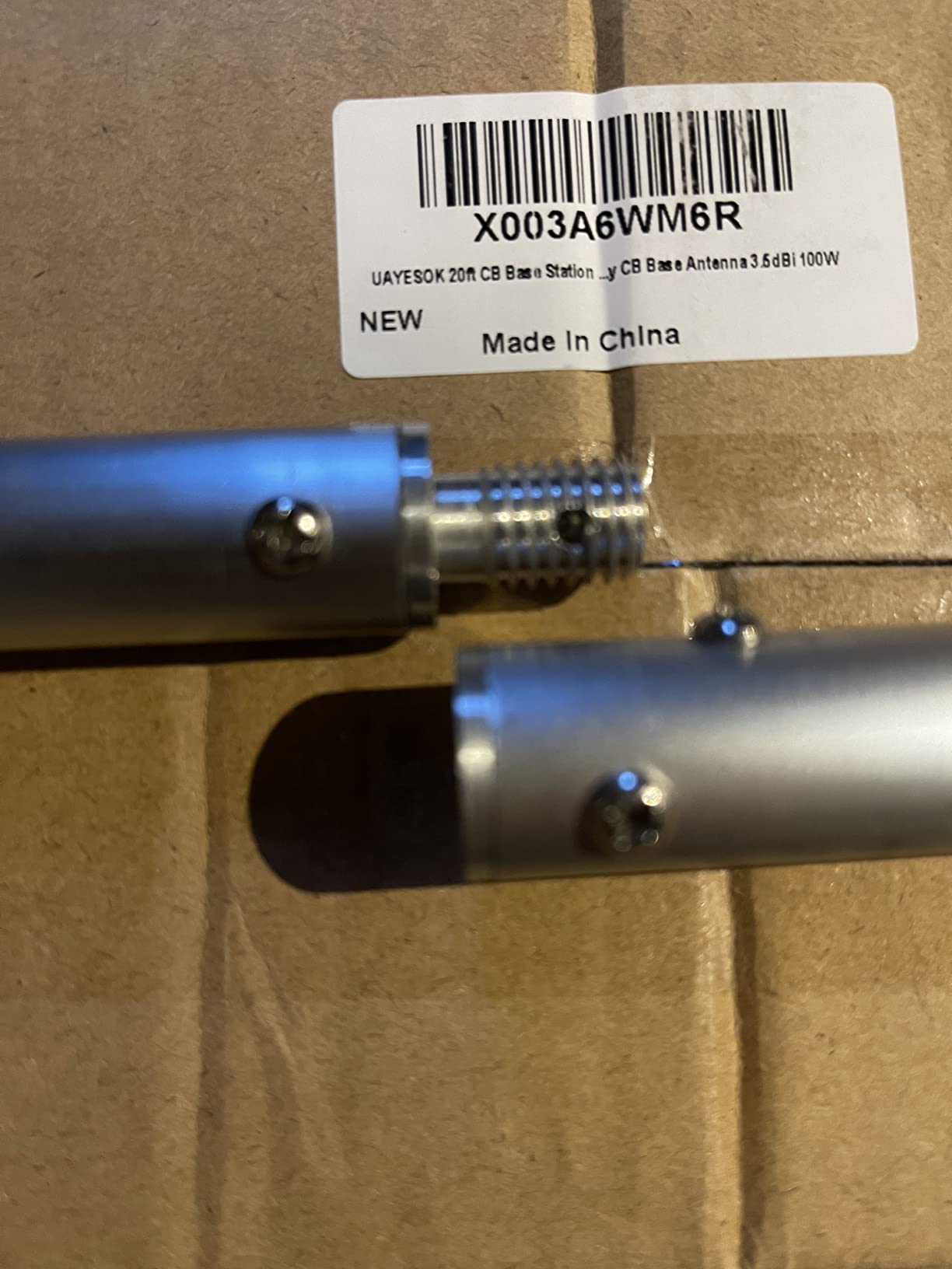 UAYESOK 20ft CB Base Station Antenna, 27MHZ Aluminum Alloy | 3.5dBi High Gain, Low VSWR, All-Weather Resilience, Pre-assembled customer photo 1