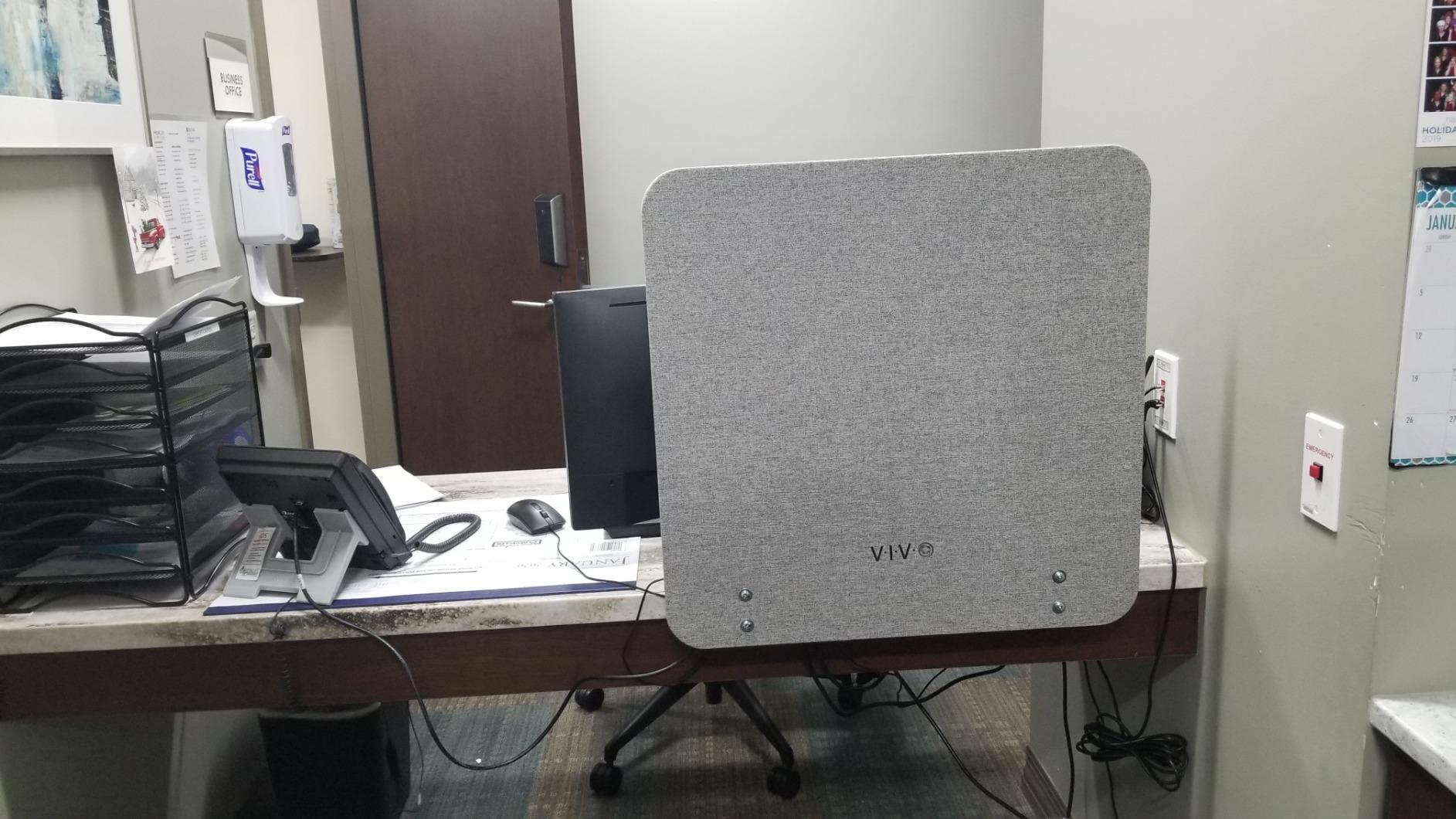 VIVO Dark Gray Clamp-on 60 x 24 in Privacy Panel, PP-1-V060D | Sound Absorbing PET Partition, Above or Below Desk Office Divider, Sturdy C-Clamp, Fits 0.4-1.4 in Thick Desktops customer photo 2