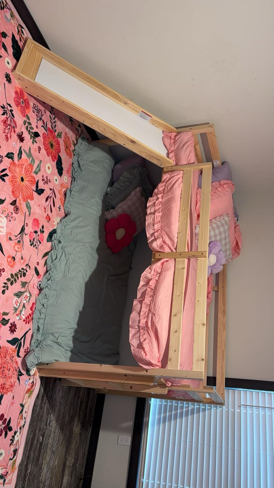 TOLEAD Low Bunk Bed with Slide, Twin Over Twin Loft Bed w/Climbing Ladder customer photo 1