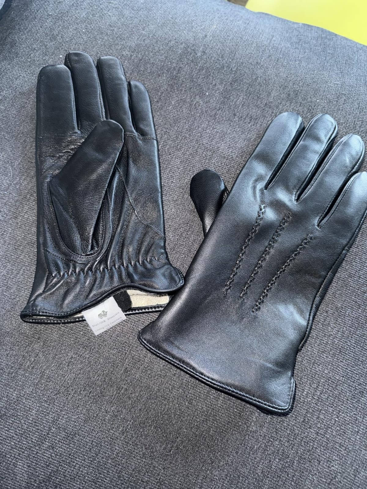 BISON DENIM Winter Sheepskin Leather Gloves for Men Warm Driving Gloves customer photo 1