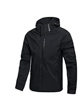 Men's Lightweight Waterproof Rain Jacket,Shell Hooded Outdoor Raincoat Hiking Windbreake jacket customer photo 2