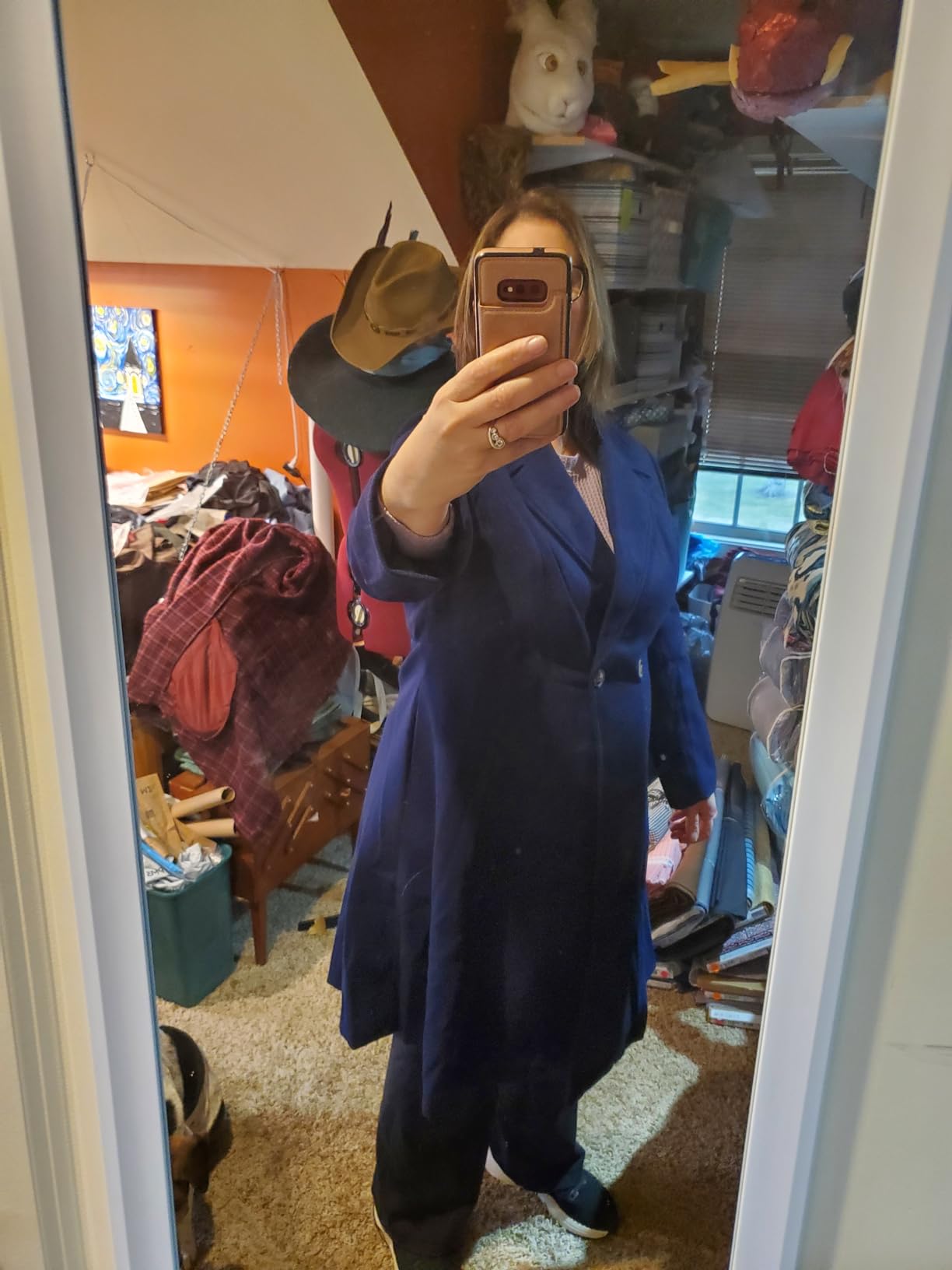 CURLBIUTY Women's Pea Coat Double Breasted A Line Long Trench Coat Winter Dress Coat with Pockets customer photo 2