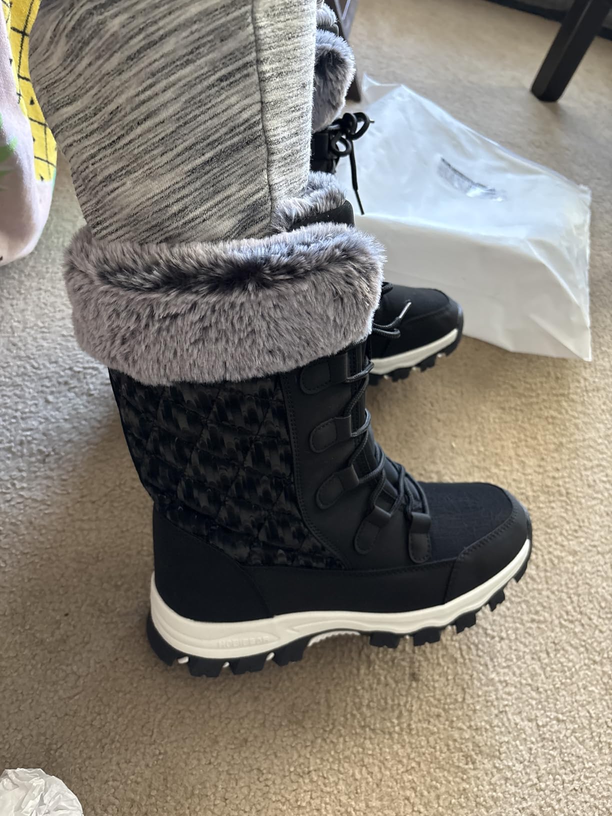 HOBIBEAR Women's Winter Snow Boots Warm Faux Fur customer photo 1