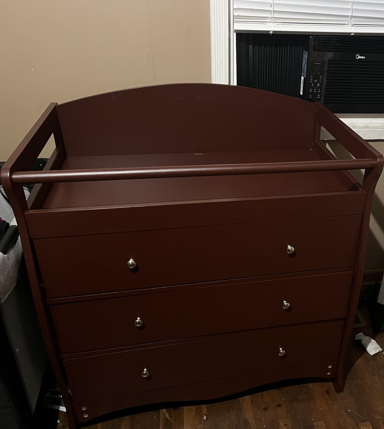 Karl home Changing Table Dresser Baby Diaper Changing Station Infant Nursing Table with 3 Drawers, Safety Rail & Strap for Bedroom, Nursery, Gray customer photo 1