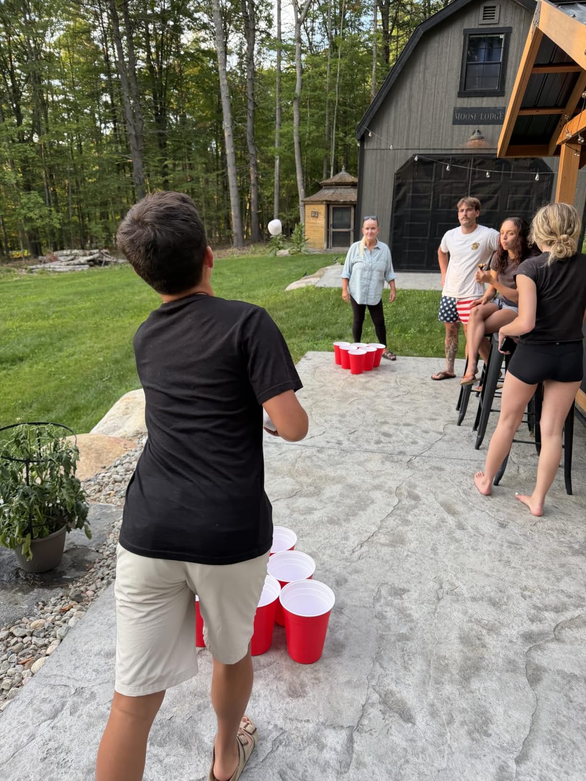 Jumbo Pong - Giant Yard Pong Outdoor Games Yard Games Lawn, Beach, Camping, Tailgating or Backyard - Durable Giant Cups with Indoor/Outdoor Ball and Pump Included customer photo 1